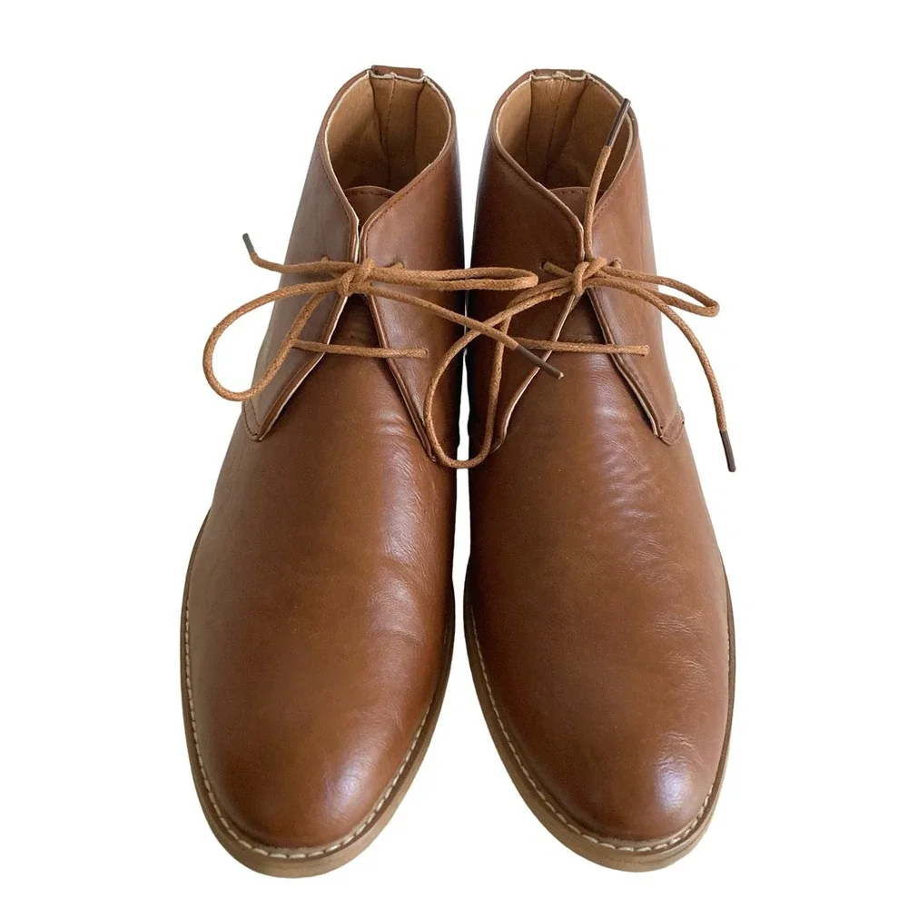 Royal Shoes boots men's size 9 leather Edwin Chelsea Tobacco NEW